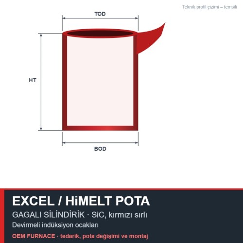 MMS Excel TEX577R / HiMelt TEHM577R Spouted Cylindrical SiC Crucible – 826 kg Brass MMS Excel TEX577R / HiMelt TEHM577R Spouted Cylindrical SiC Crucible – 826 kg Brass