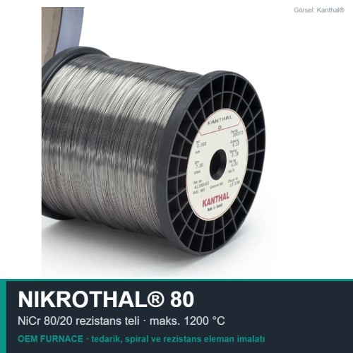 Nikrothal 80 Rezistans Teli Ø2,0 mm Nikrothal 80 Rezistans Teli Ø2,0 mm
